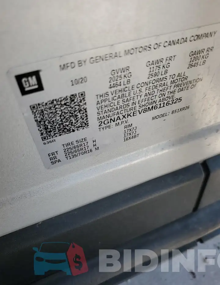2GNAXKEV8M6116325 Photo# 12