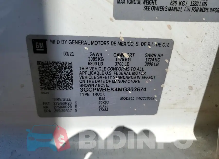 3GCPWBEK4MG303674 Photo# 12