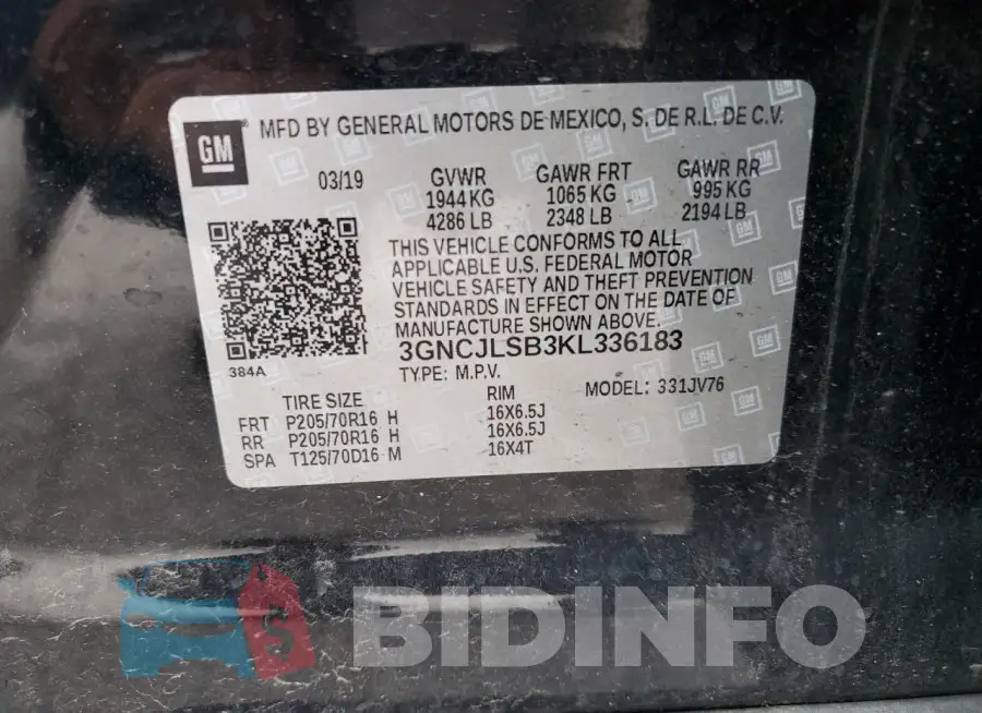 3GNCJLSB3KL336183 Photo# 13