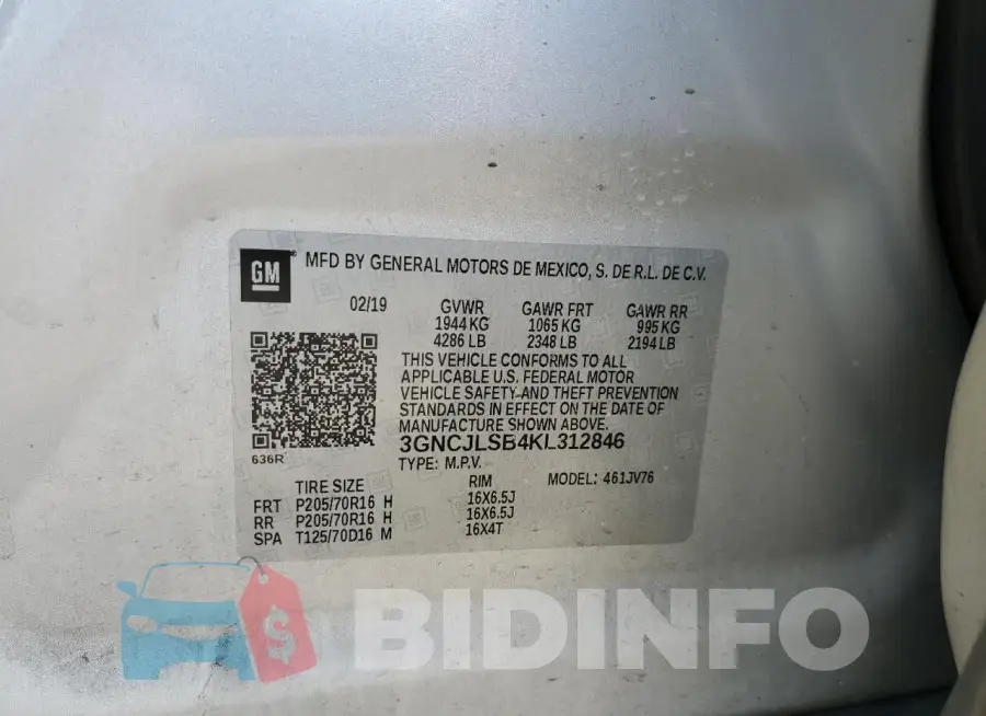 3GNCJLSB4KL312846 Photo# 13