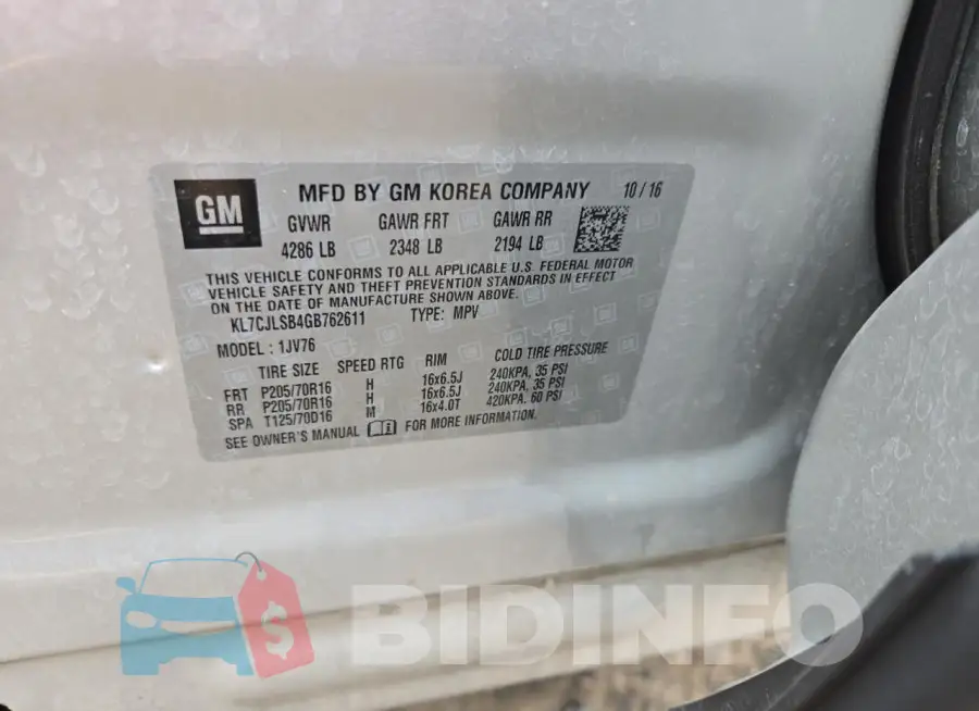 KL7CJLSB4GB762611 Photo# 14