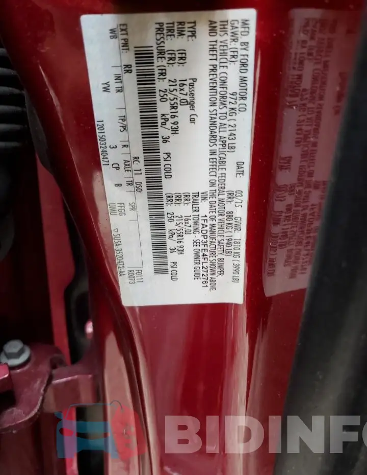 1FADP3FE4FL272761 Photo# 12