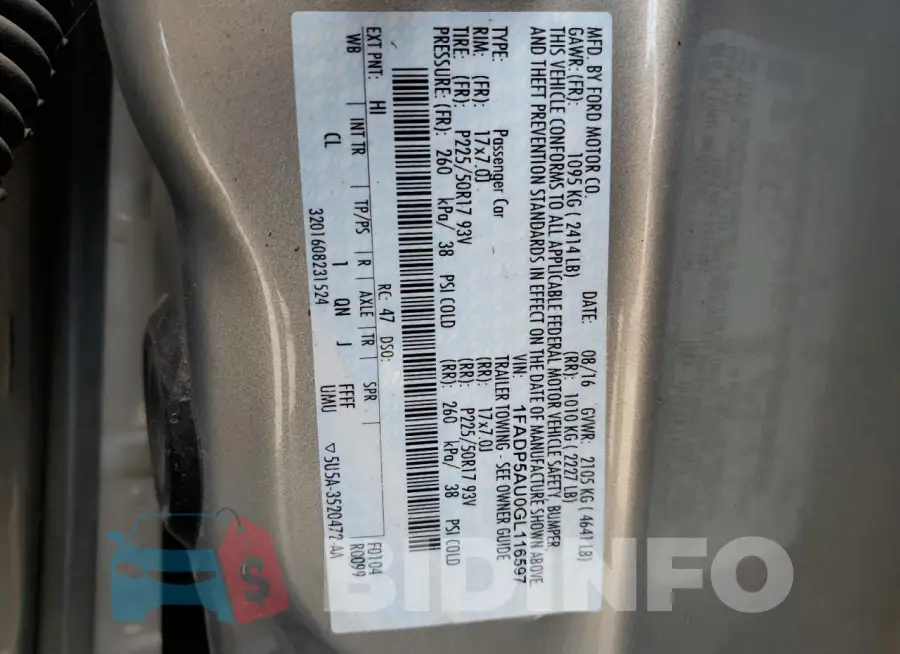 1FADP5AU0GL116597 Photo# 13