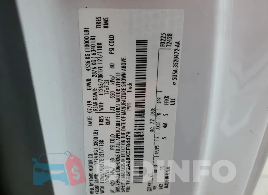 1FTBF2A68KEF84479 Photo# 13