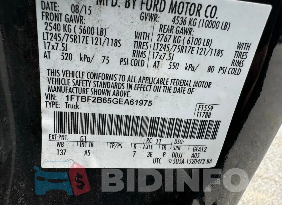 1FTBF2B65GEA61975 Photo# 10