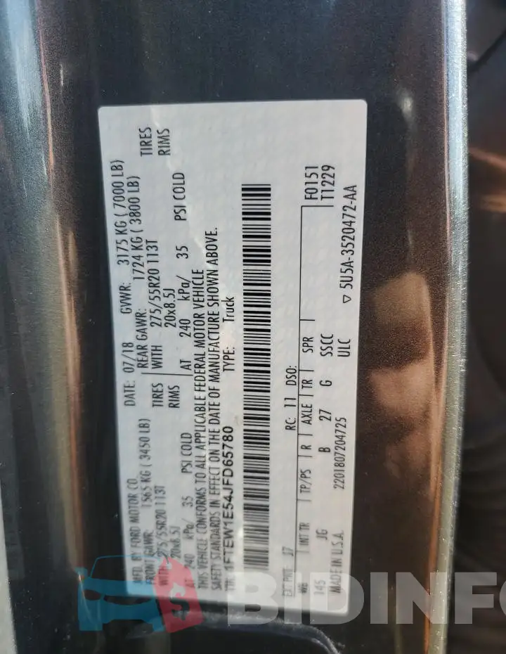 1FTEW1E54JFD65780 Photo# 12