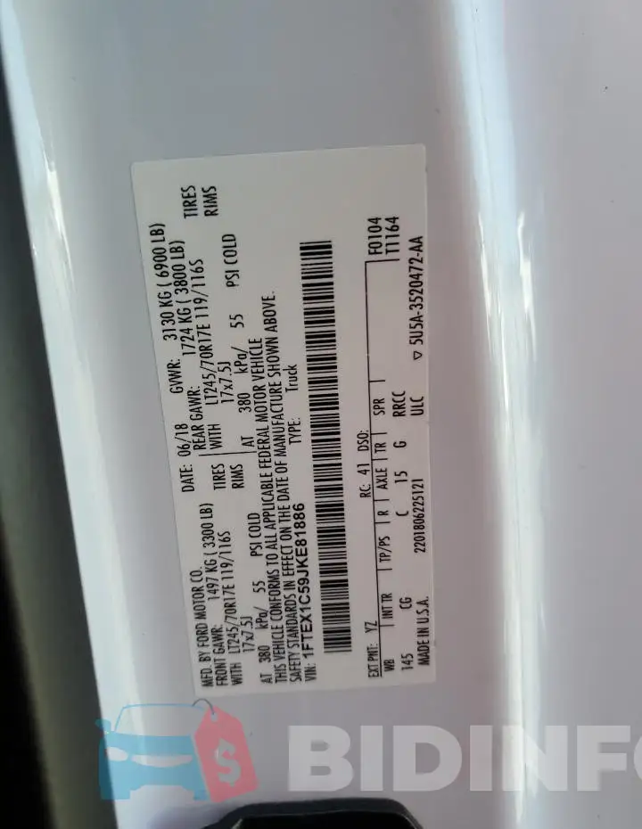 1FTEX1C59JKE81886 Photo# 12