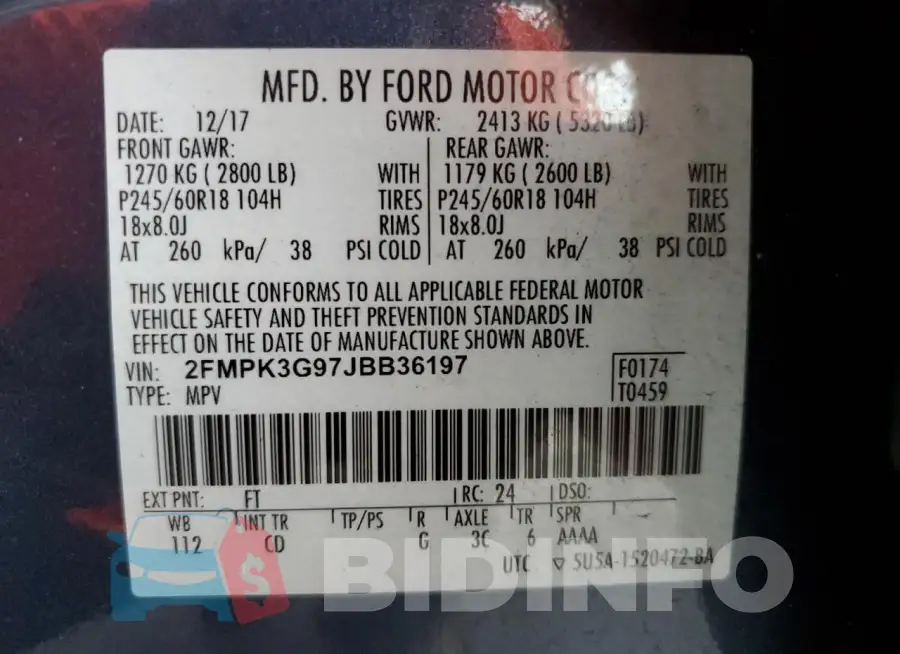 2FMPK3G97JBB36197 Photo# 14