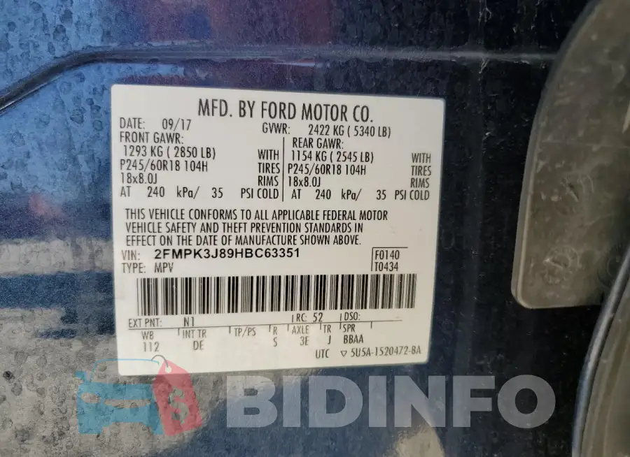 2FMPK3J89HBC63351 Photo# 13