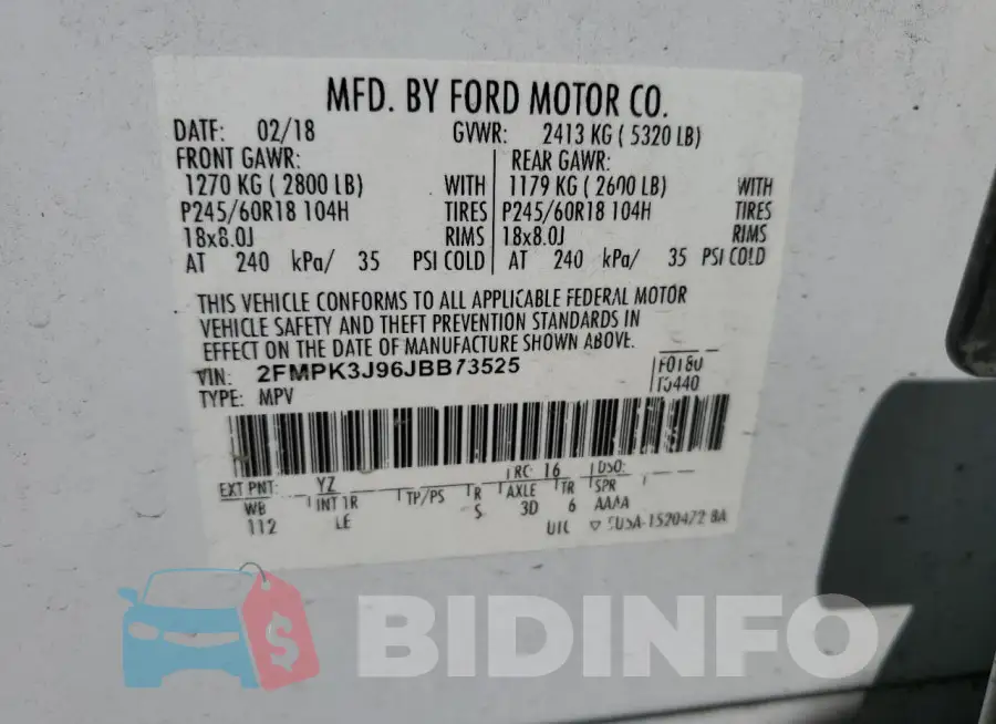 2FMPK3J96JBB73525 Photo# 13