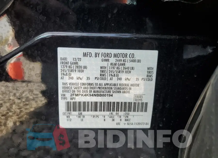 2FMPK4K94NBB00194 Photo# 13