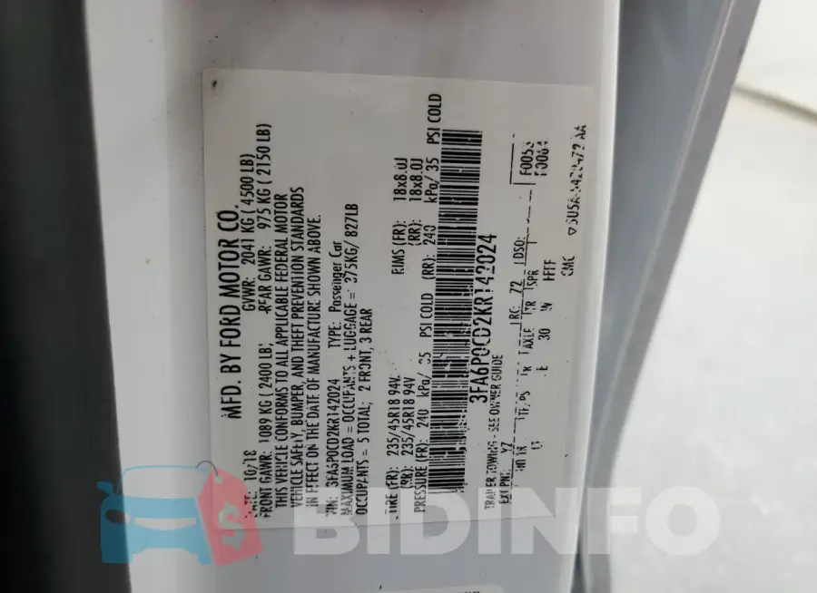 3FA6P0CD2KR142024 Photo# 12