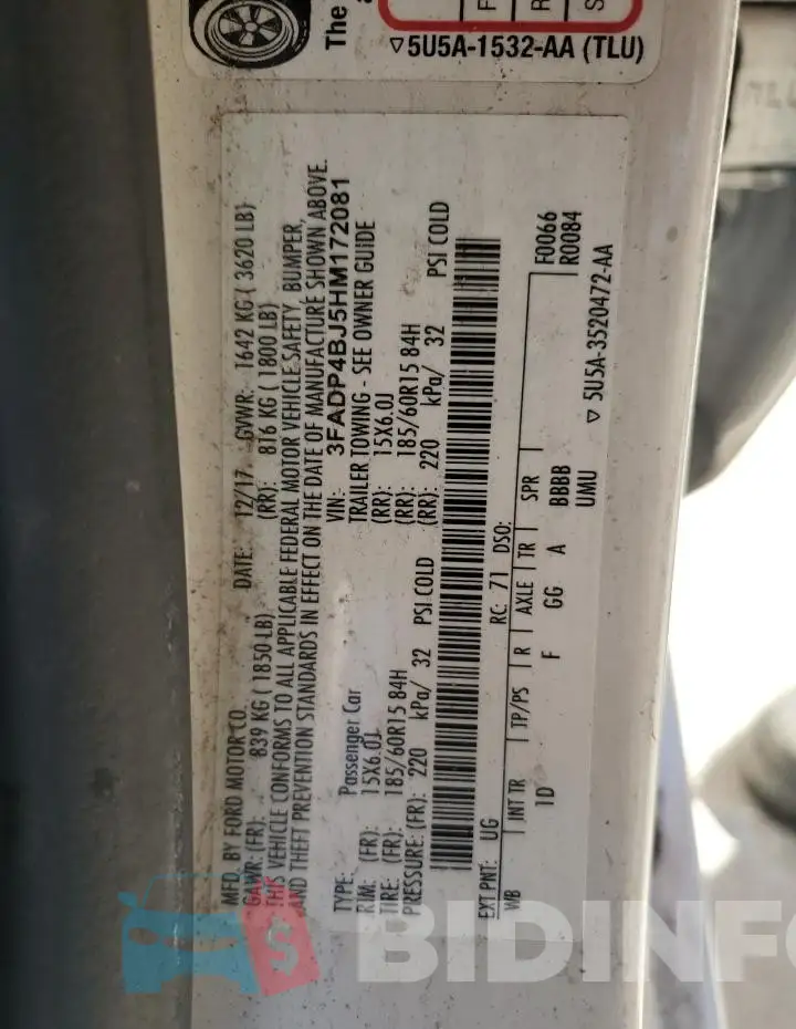 3FADP4BJ5HM172081 Photo# 12