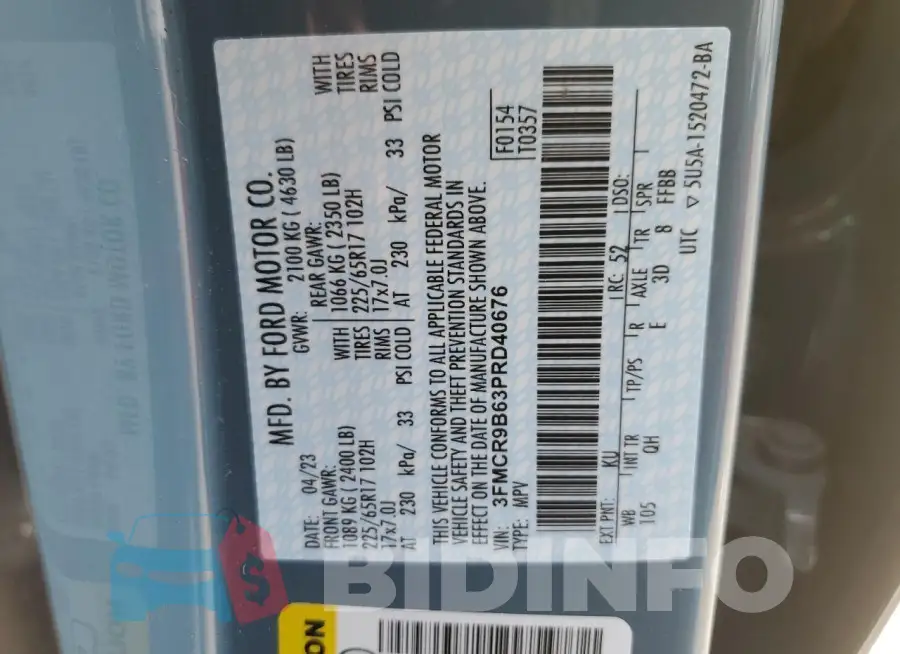 3FMCR9B63PRD40676 Photo# 13