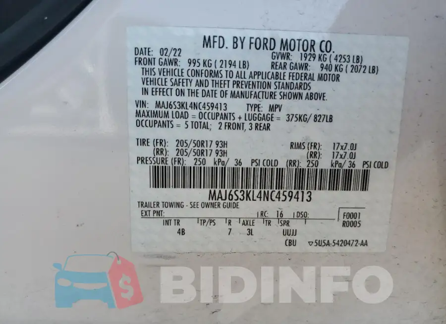 MAJ6S3KL4NC459413 Photo# 14