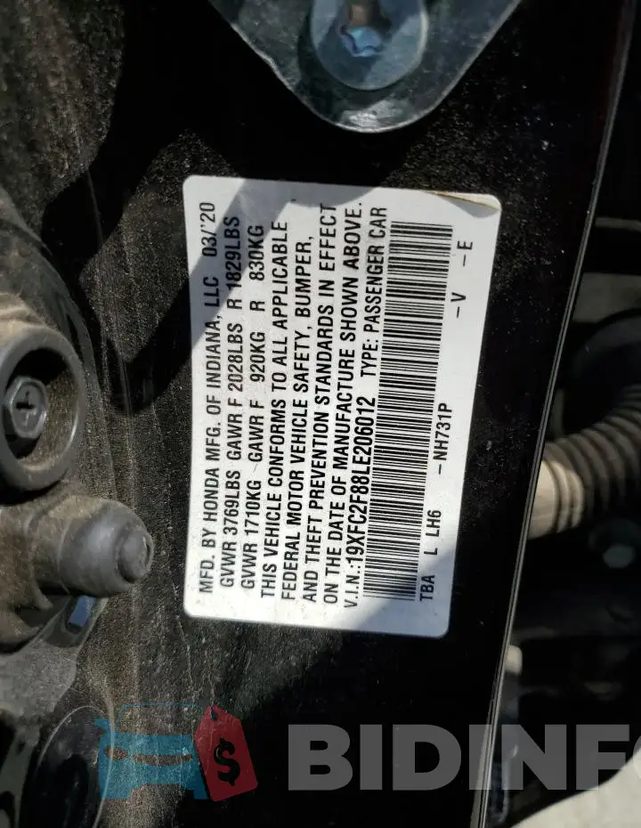 19XFC2F88LE206012 Photo# 12