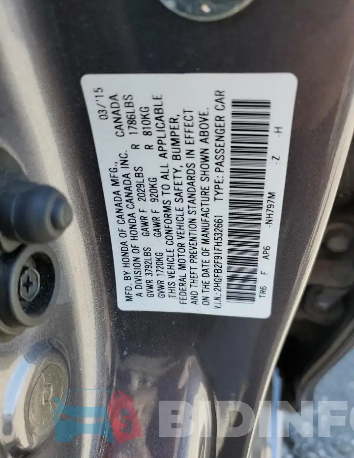 2HGFB2F91FH532661 Photo# 12