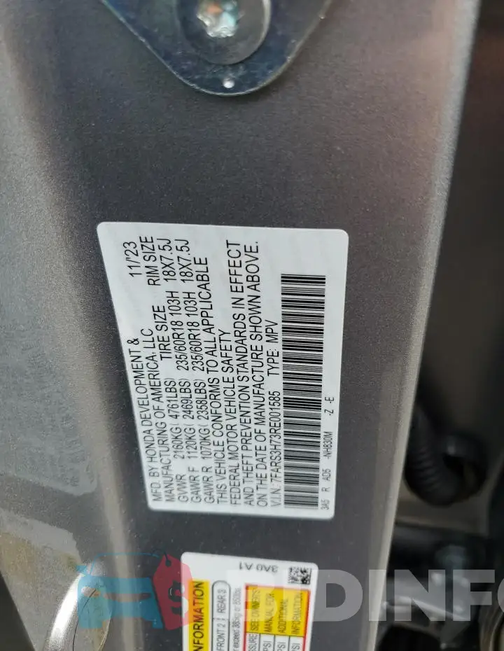 7FARS3H73RE001585 Photo# 13