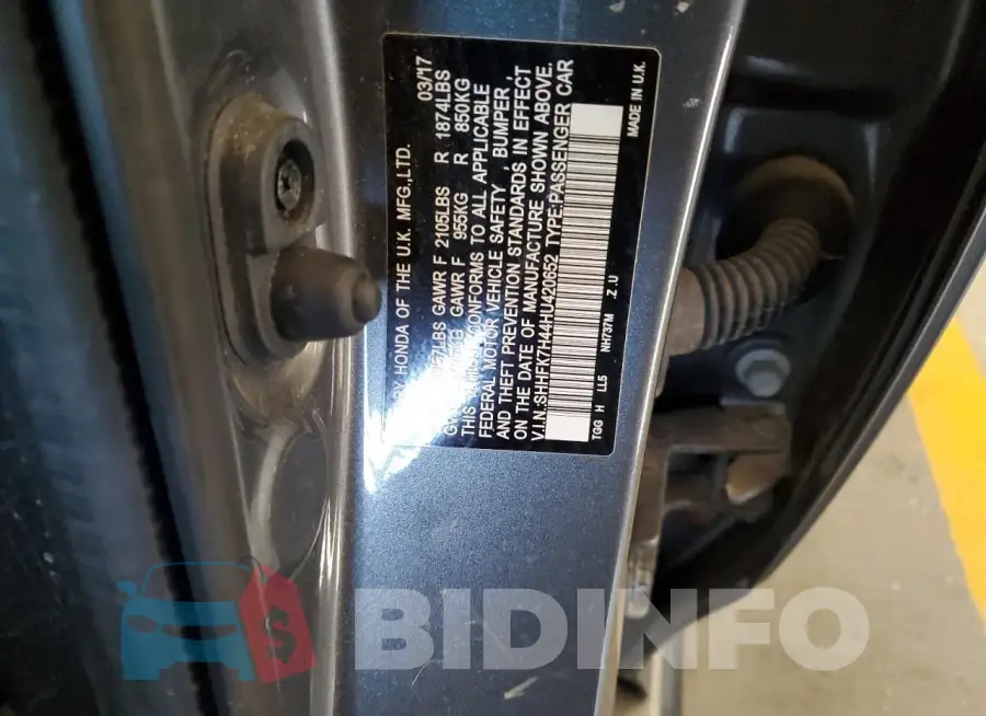 SHHFK7H44HU420652 Photo# 12