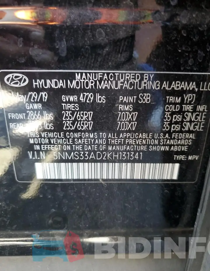 5NMS33AD2KH131341 Photo# 12