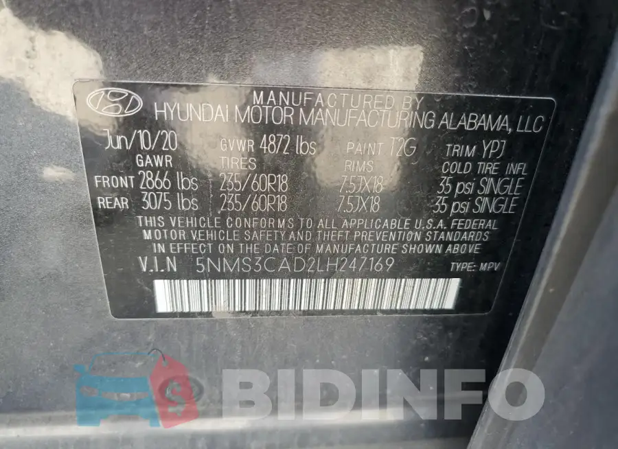 5NMS3CAD2LH247169 Photo# 13