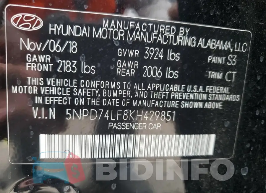 5NPD74LF8KH429851 Photo# 13
