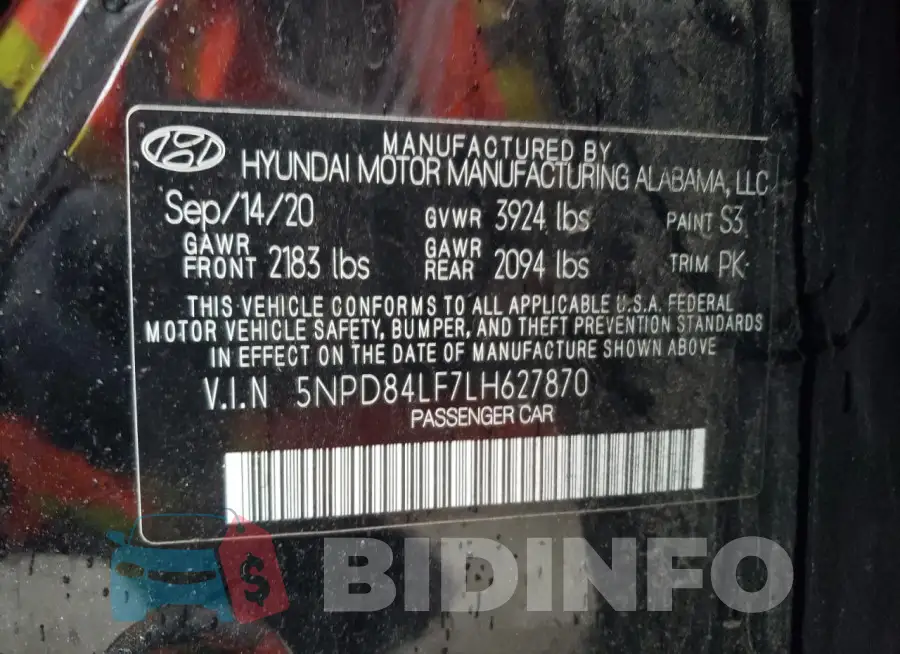 5NPD84LF7LH627870 Photo# 12