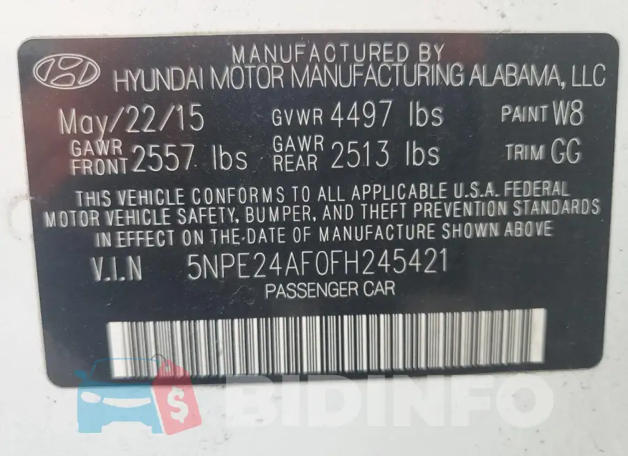 5NPE24AF0FH245421 Photo# 13