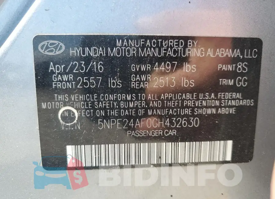 5NPE24AF0GH432630 Photo# 13