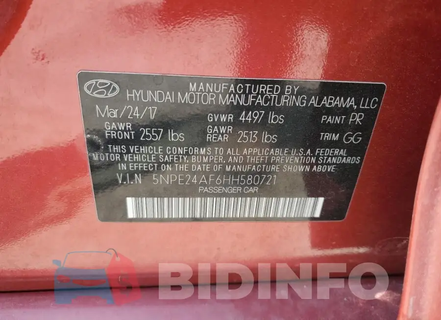 5NPE24AF6HH580721 Photo# 13