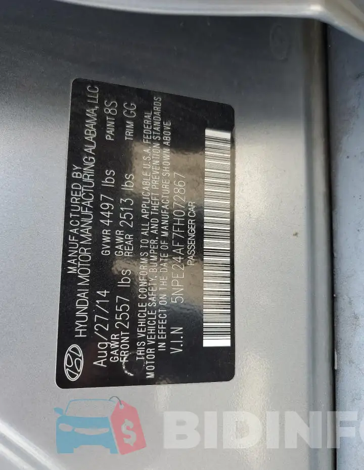 5NPE24AF7FH072867 Photo# 12