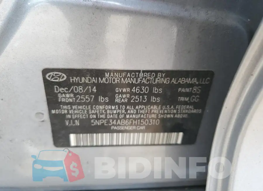 5NPE34AB6FH150310 Photo# 12
