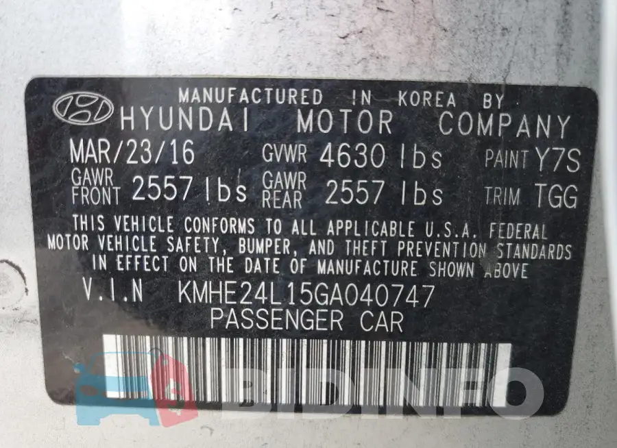 KMHE24L15GA040747 Photo# 12