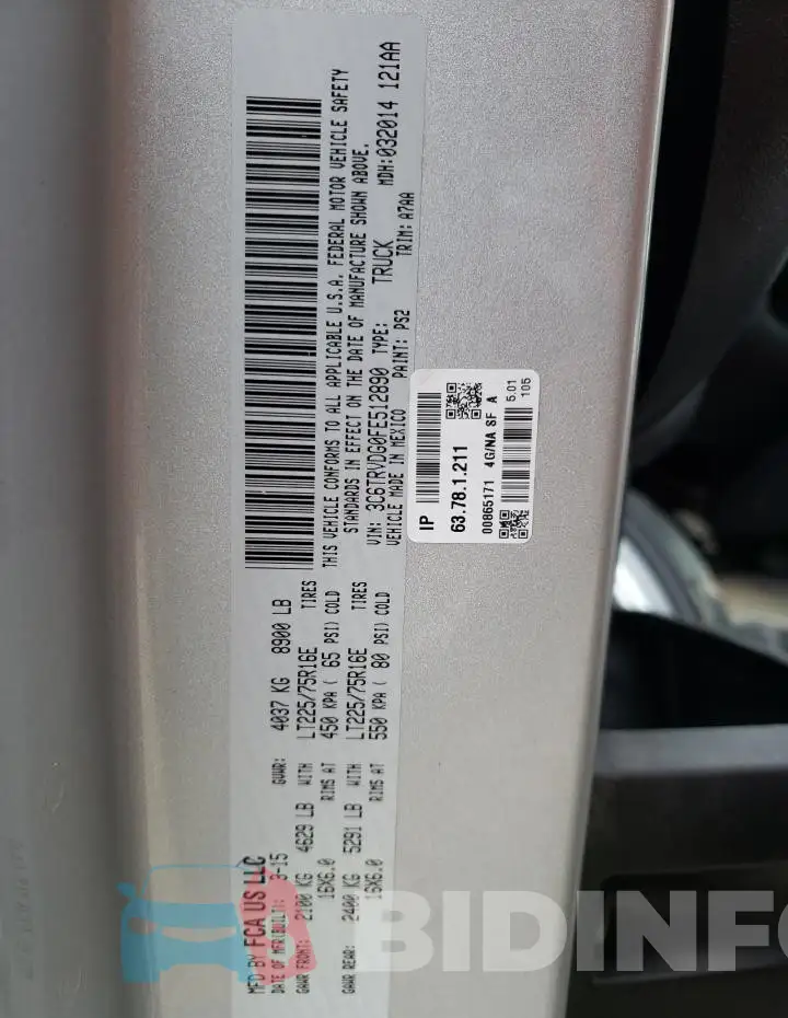 3C6TRVDG0FE512890 Photo# 14