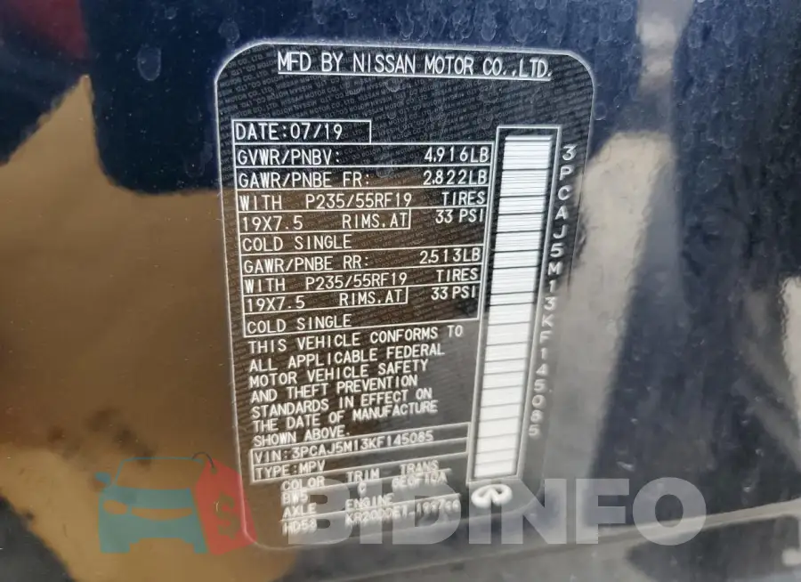 3PCAJ5M13KF145085 Photo# 14