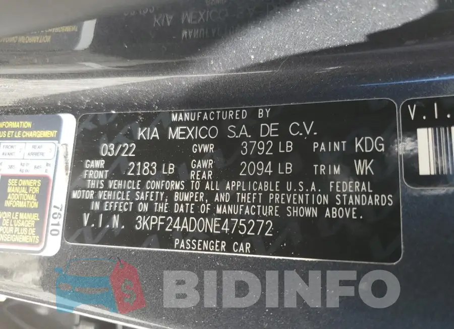 3KPF24AD0NE475272 Photo# 12