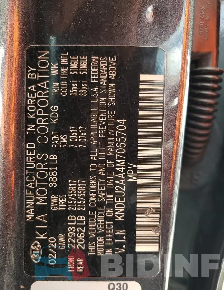 KNDEU2AA4M7065704 Photo# 12