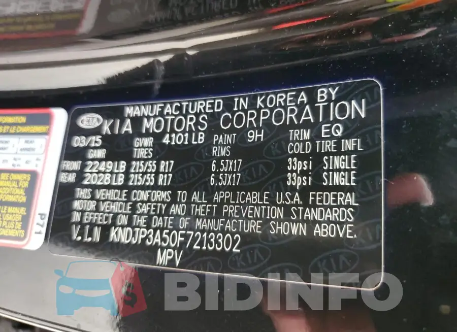 KNDJP3A50F7213302 Photo# 13