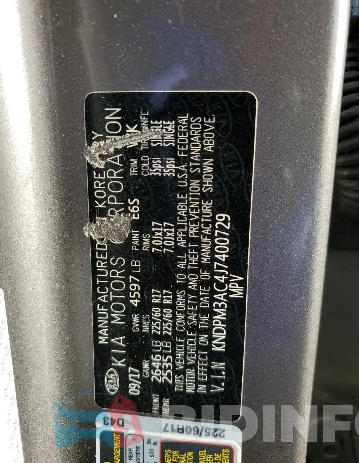 KNDPM3AC4J7400729 Photo# 13
