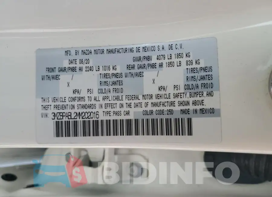 3MZBPABL2MM202016 Photo# 13