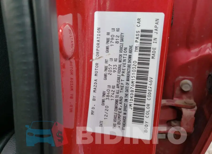 JM1DKDB76M1510320 Photo# 13