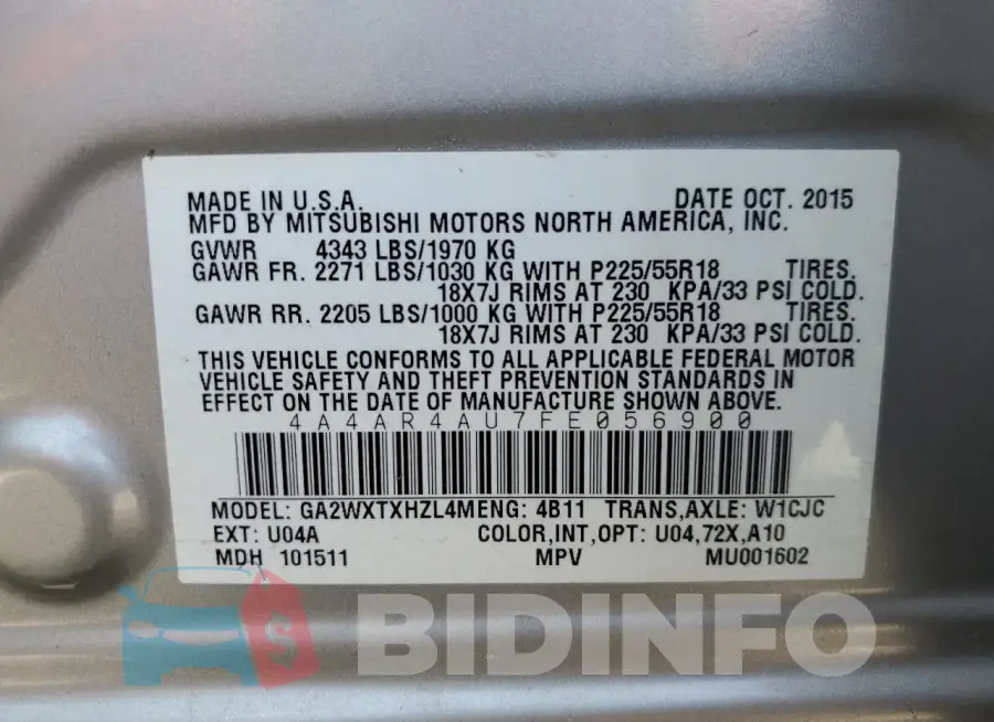 4A4AR4AU7FE056900 Photo# 13