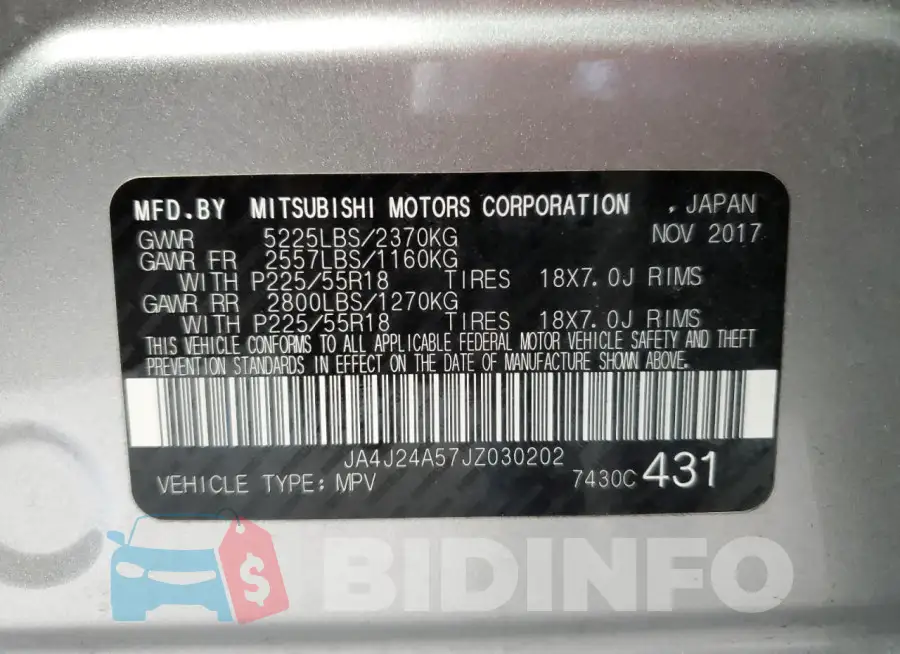 JA4J24A57JZ030202 Photo# 13