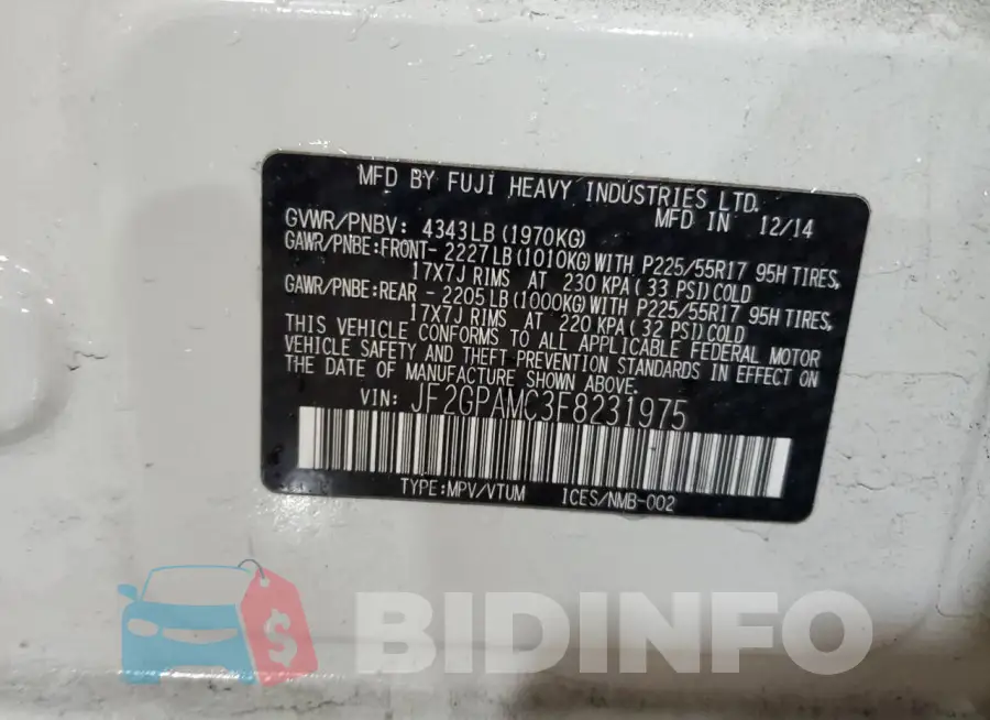 JF2GPAMC3F8231975 Photo# 13