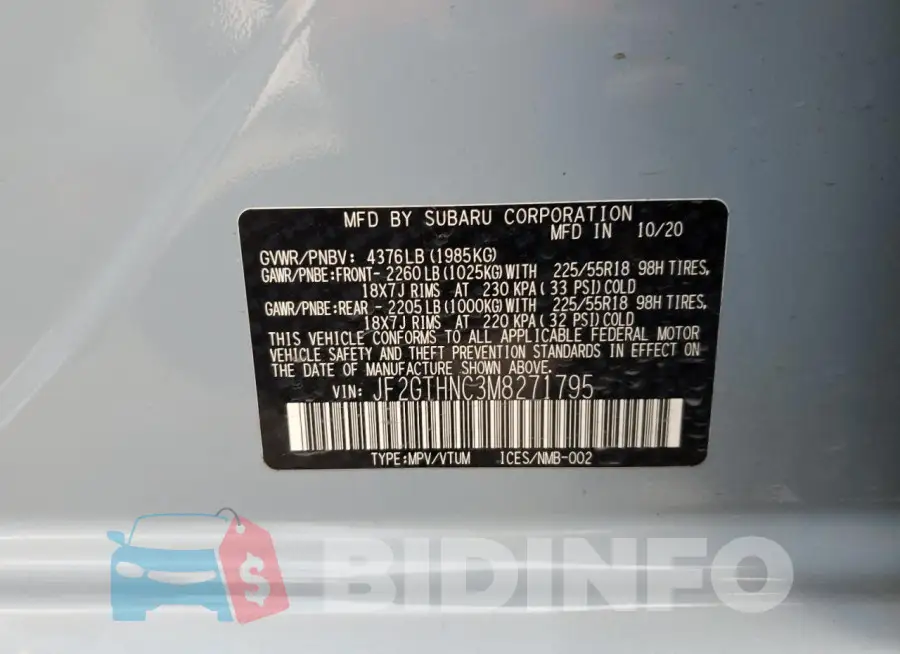 JF2GTHNC3M8271795 Photo# 13