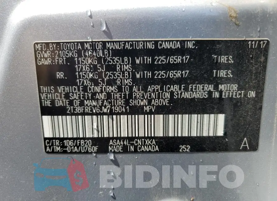 2T3BFREV6JW719041 Photo# 13