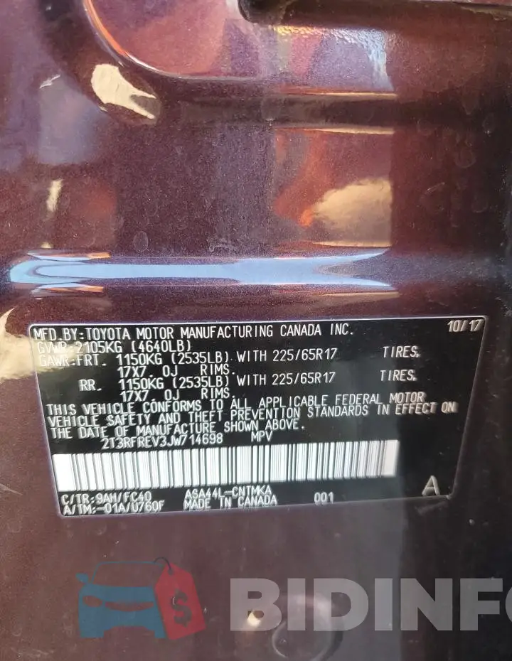 2T3RFREV3JW714698 Photo# 13