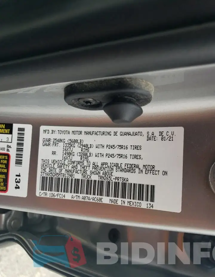 3TYAX5GN5MT013901 Photo# 12