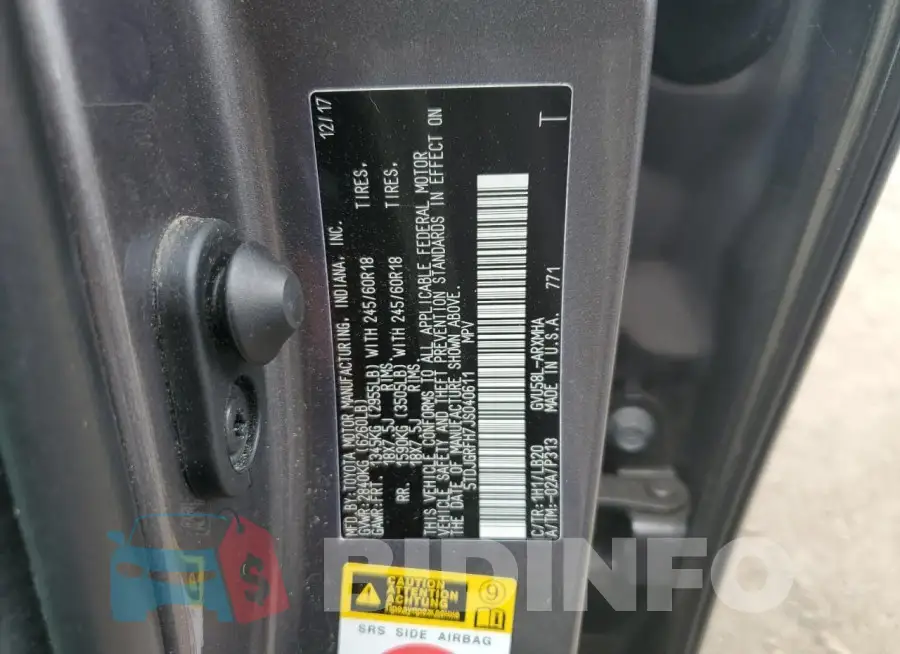 5TDJGRFH7JS040611 Photo# 13