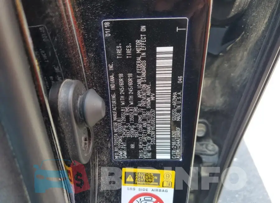 5TDJZRFH0JS823537 Photo# 14